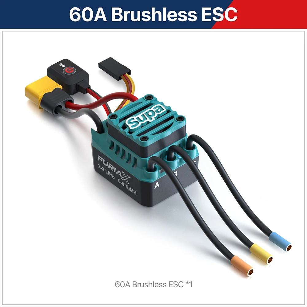 SKYRC Borstelloze Motor ESC Combo FuriaX Supa 3650 Motor 60A ESC 2-3S 3.175mm Voor 1/10 RC Auto