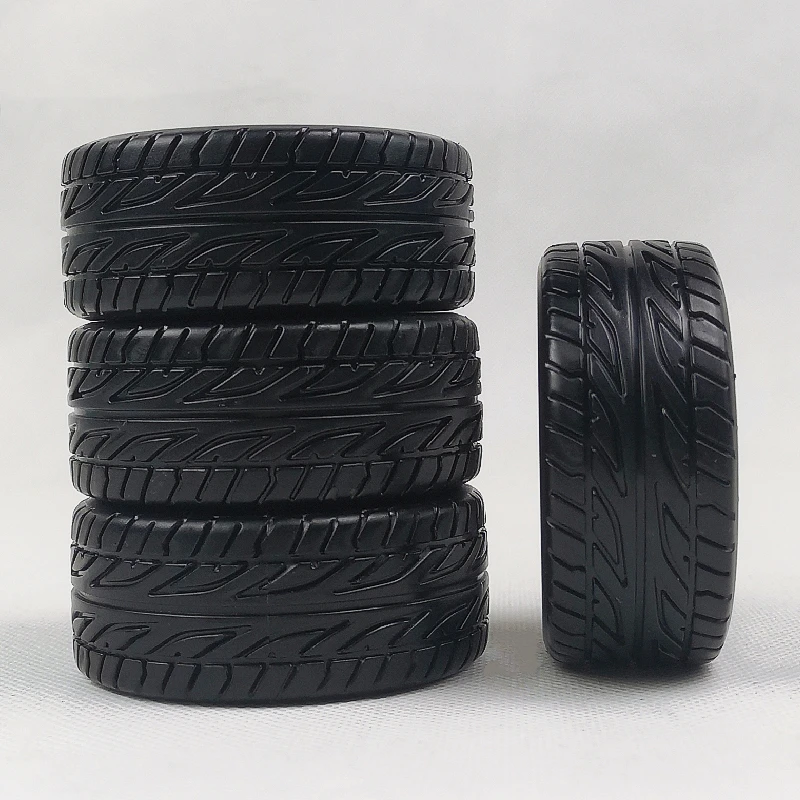 4pcs 1/10 Scale RC Car Hard Plastic Drift On Road TouringTires Tyres Model Hobby