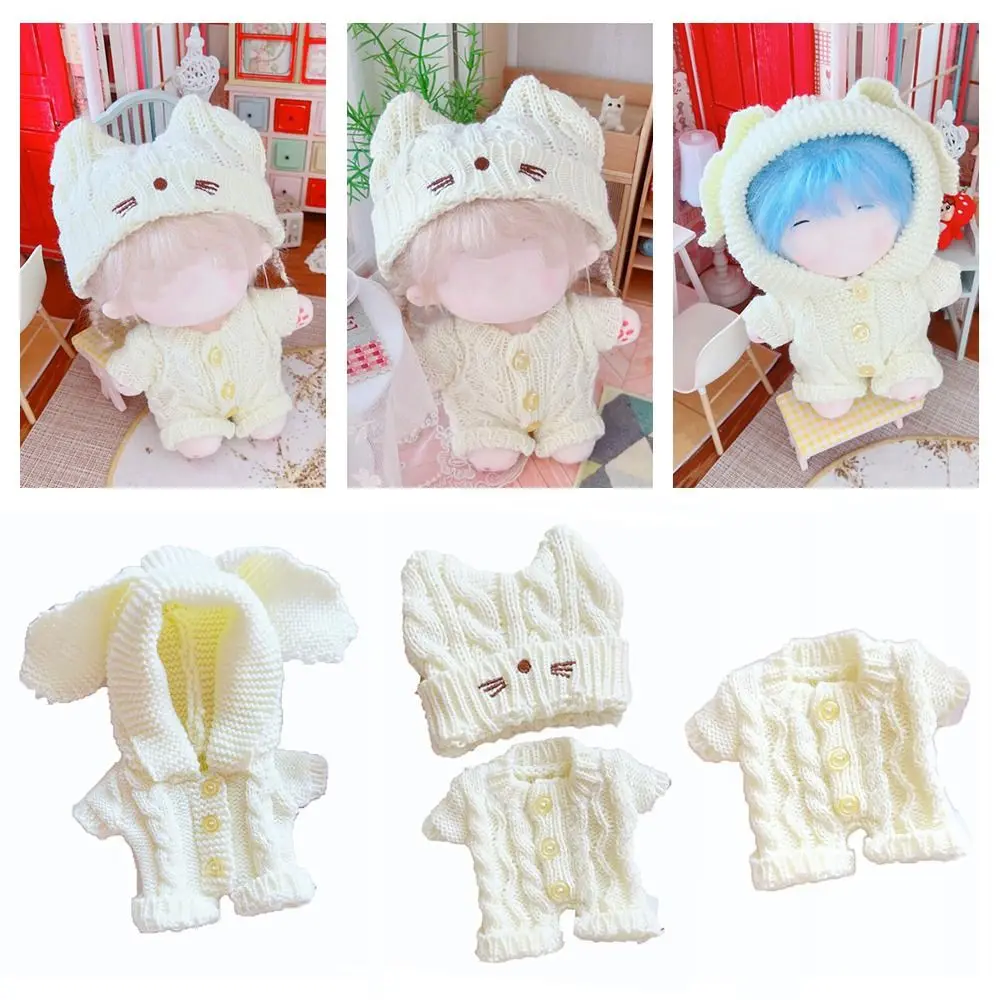 Accessories Change Dressing Game Toy Sweater 20cm Doll Clothes Cartoon Animal Jumpsuits Knitting Bodysuit Rabbit Cat