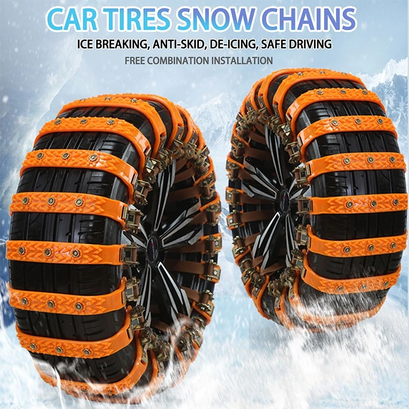 Auto Tyre Snow Anti‑Skid Chains Emergency Anti‑Slip Tire Straps Complete Accessory Kit with Storage Bag for Vehicle Safe Travel