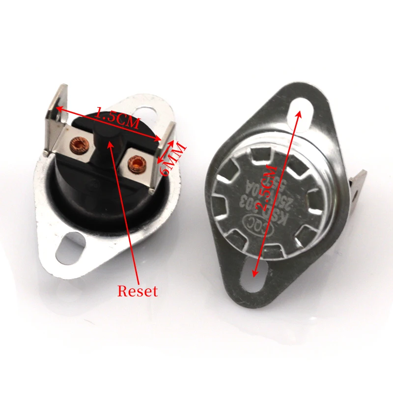 1-20PCS Normally Closed Manual Reset Thermostat Temperature/Temperature Control Switch KSD301/KSD303 45℃~150℃