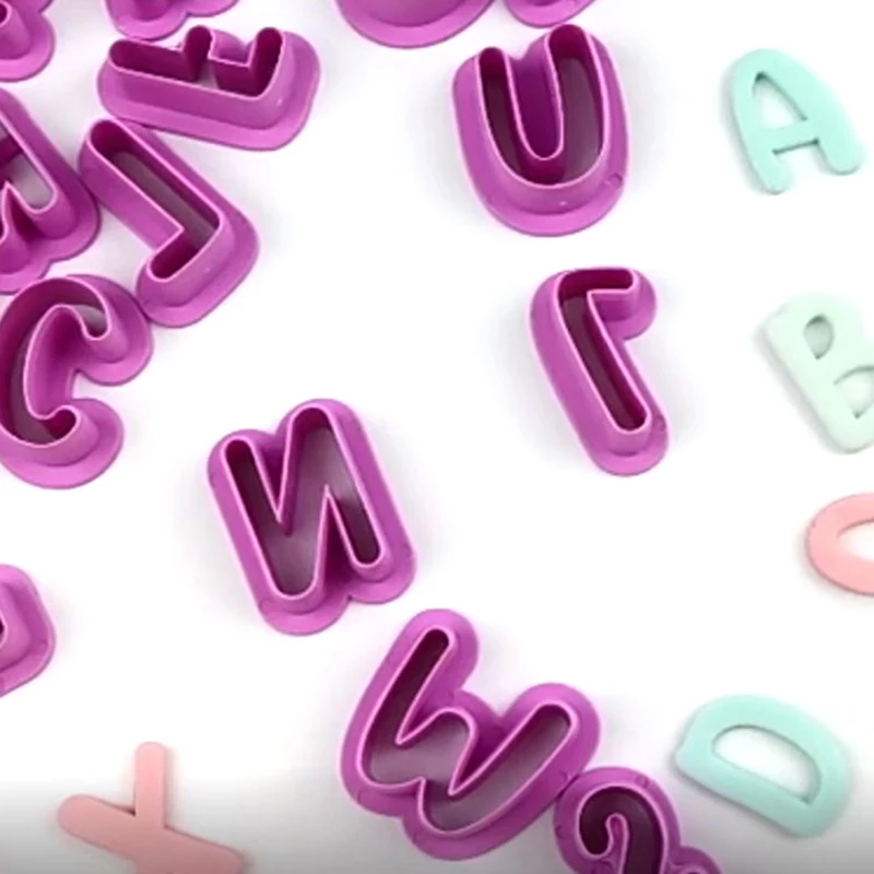 /KQM/Plastic Cake Mould DIY Alphabet Letter Impress Biscuit Cookie Cutter Press Stamp Embosser Fondant Mold 1 Set Cake Stand New