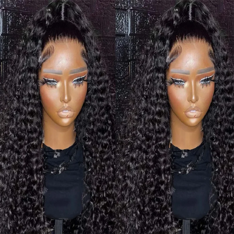 

Soft 26“ Long 180Density Kinky Curly Natural Black Lace Front Wig For Women Babyhair Preplucked Heat Resistant Glueless Daily