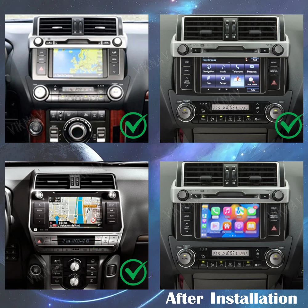 Viknav Linux System Decoding Box Fit For Toyota PRADO 2014-2017 Android Auto Wireless CarPlay Decoder Box