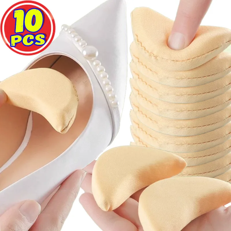 

10pcs Women's Sponge Forefoot Insert Pads Reduce Shoe Size Anti-pain Shockproof High Heel Filler Insole Adjust Toe Plug Cushions