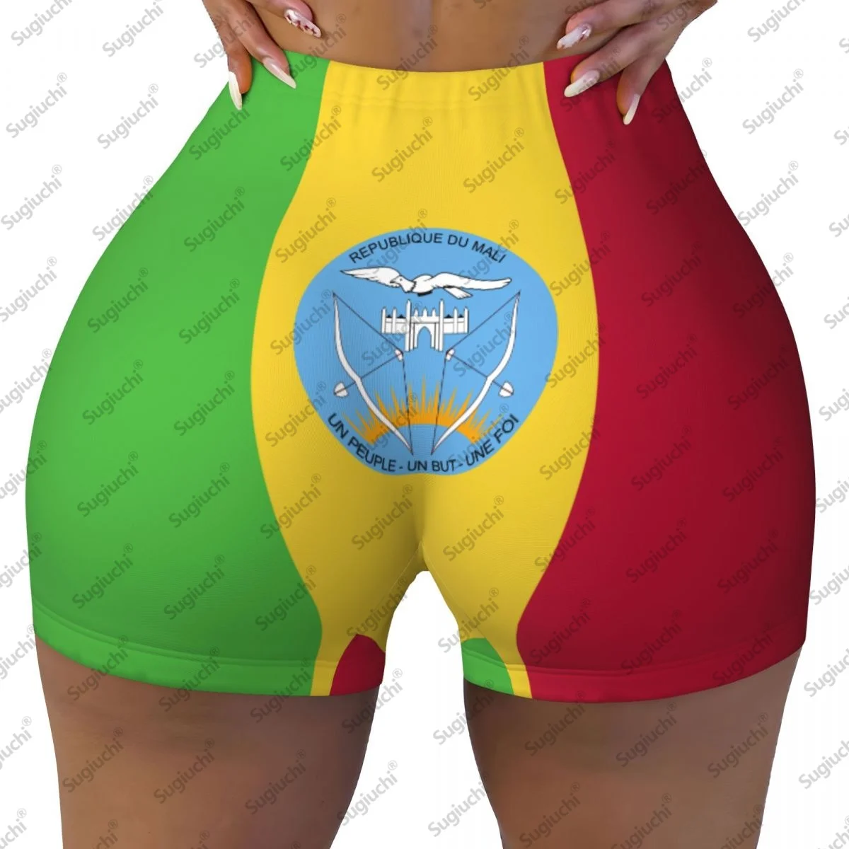 2026 Mali Flag Yoga Shorts for Women Workout Scrunch Butt Lifting High Waisted Gym Running Short Pants