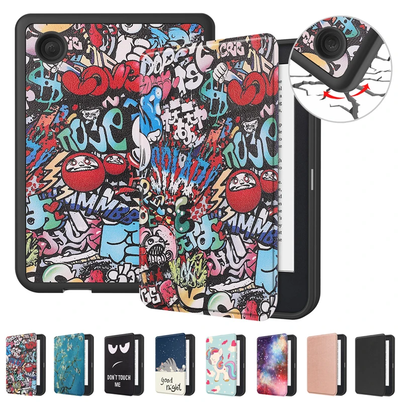 Funda For KOBO Clara 2E Case 2022 Smart Cover PU Leather Silicone Back Full Housing Ebook Case For Etui Kobo Clara 2e Cover Capa