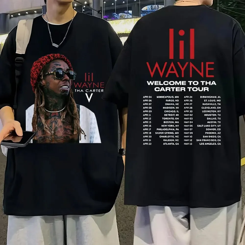 Hip Hop Rapper Lil Wayne Welcome To Tha Carter 2023 Tour Concert T Shirt Men Women Retro Fashion T-shirt Oversized Men's Tshirts