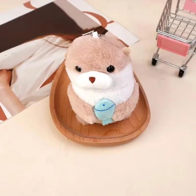 Wishing Otter Toy Key Chain High-quality Cute Animal Doll Keychain Soft Plush Cotton Otter Bag Pendant Theme Gathering Gifts