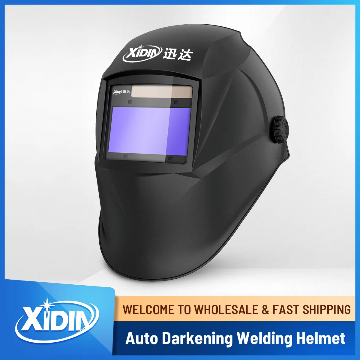 

Large Viewing 100*53mm Welding Helmet, True Color Auto Darkening Welding Hood Solar Powered For TIG MIG ARC Weld Grinding |BLACK