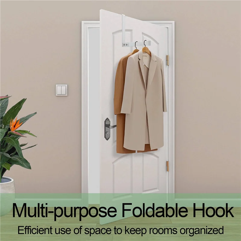 

A25F-4 Pack над дверными крючками, прочная складная сушилка над дверью для одежды, пальто и полотенец, белый