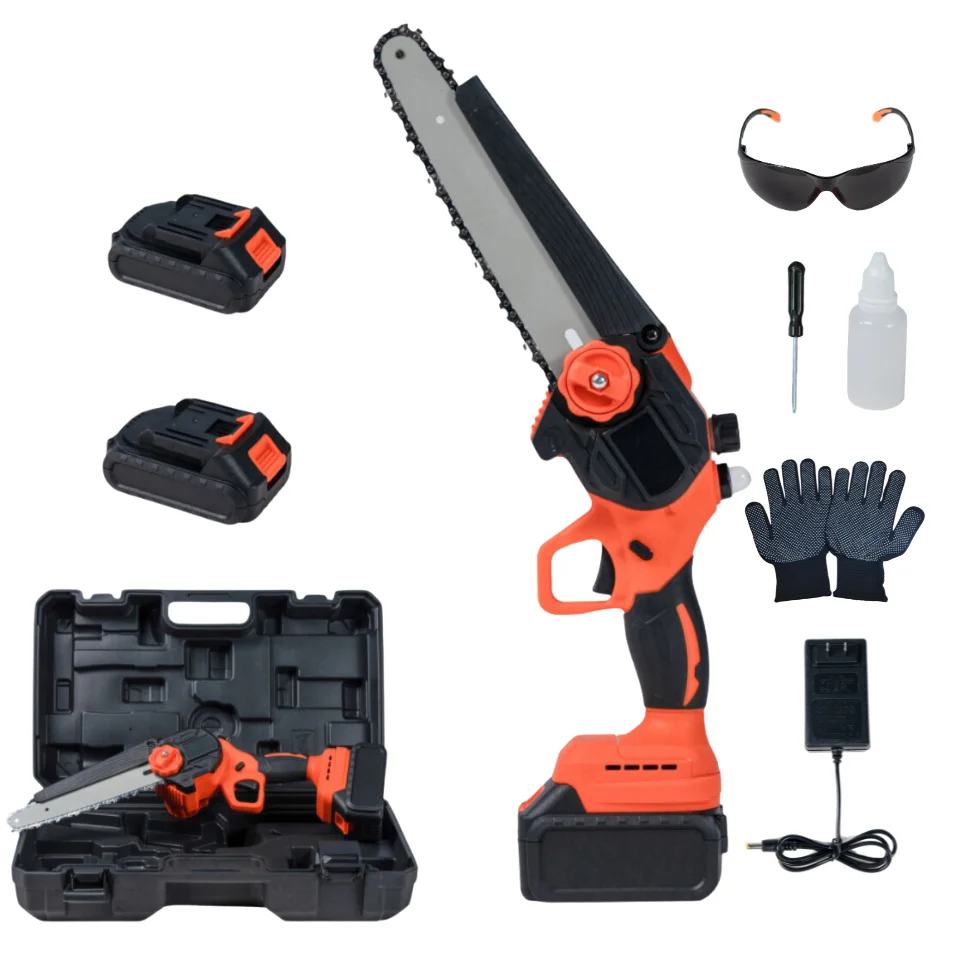 8-Inch DIY Grade Brushless Mini Electric Chainsaw Rechargeable 21V Battery Anti-slip 800W Power Wood Saw OEM Product