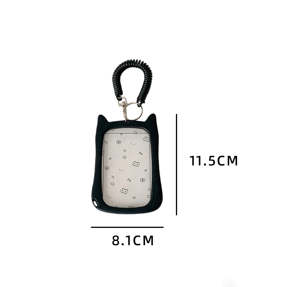 Cartoon Transparent Cat Bag Phone Pendant Card Holder Cute Girl 3In Idol Photo Storage Card Clip Student Meal Card Campus Card