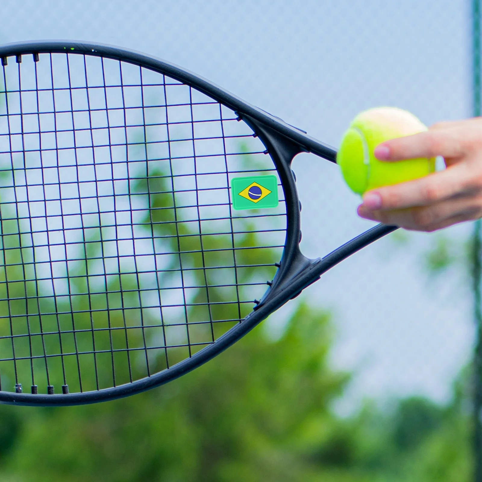 

6 Pcs Silicone Tennis Racket Shock Absorber Dampener National Flag Design Lightweight Portable Dampeners For Arm