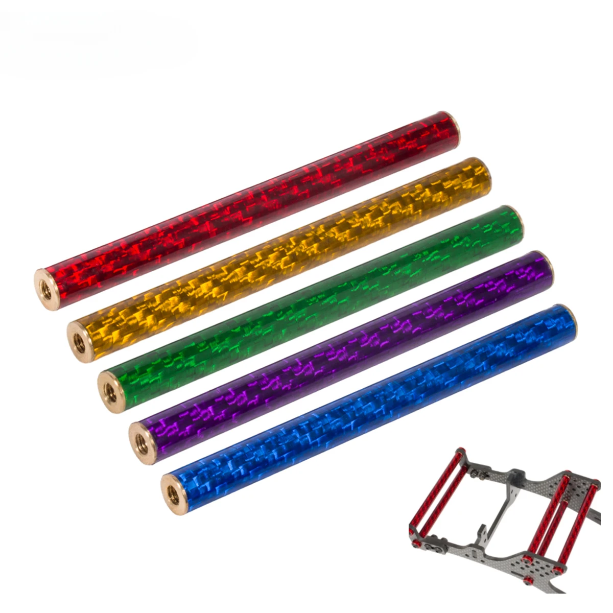 5PCS Coloured Carbon Fibre Braces 67mm 70mm 75mm 78mm for 1/10 RC Crawler Comp Builds SCX10 PRO Gspeed V4 UGRC LCG Chassis DIY