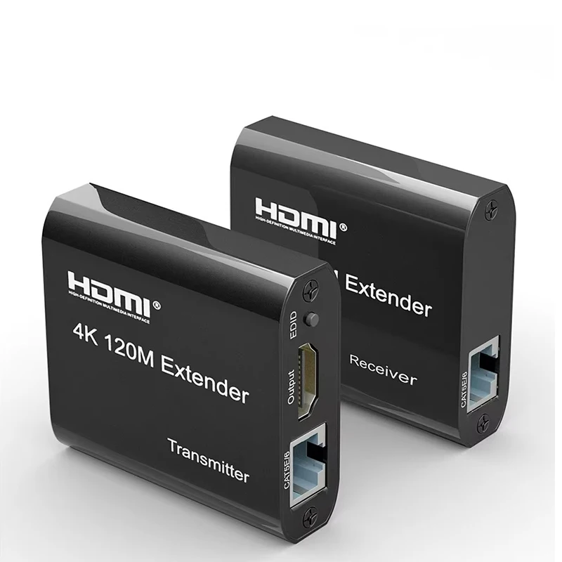 4K 30Hz 120M HDMI エクステンダー、シングル Rj45 Cat5e/6 ケーブル、ループ&オーディオ出力付き HDMI イーサネット エクステンダー トランスミッター レシーバー キット