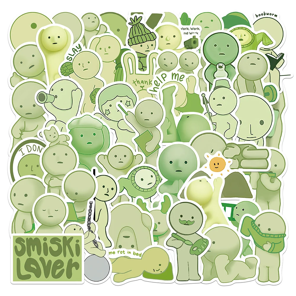 10/30/54pcs Funny Smiski Cartoon Stickers Cute Decoration Decals DIY Phone Case Suitcase Scrapbook Waterproof Graffiti Sticker