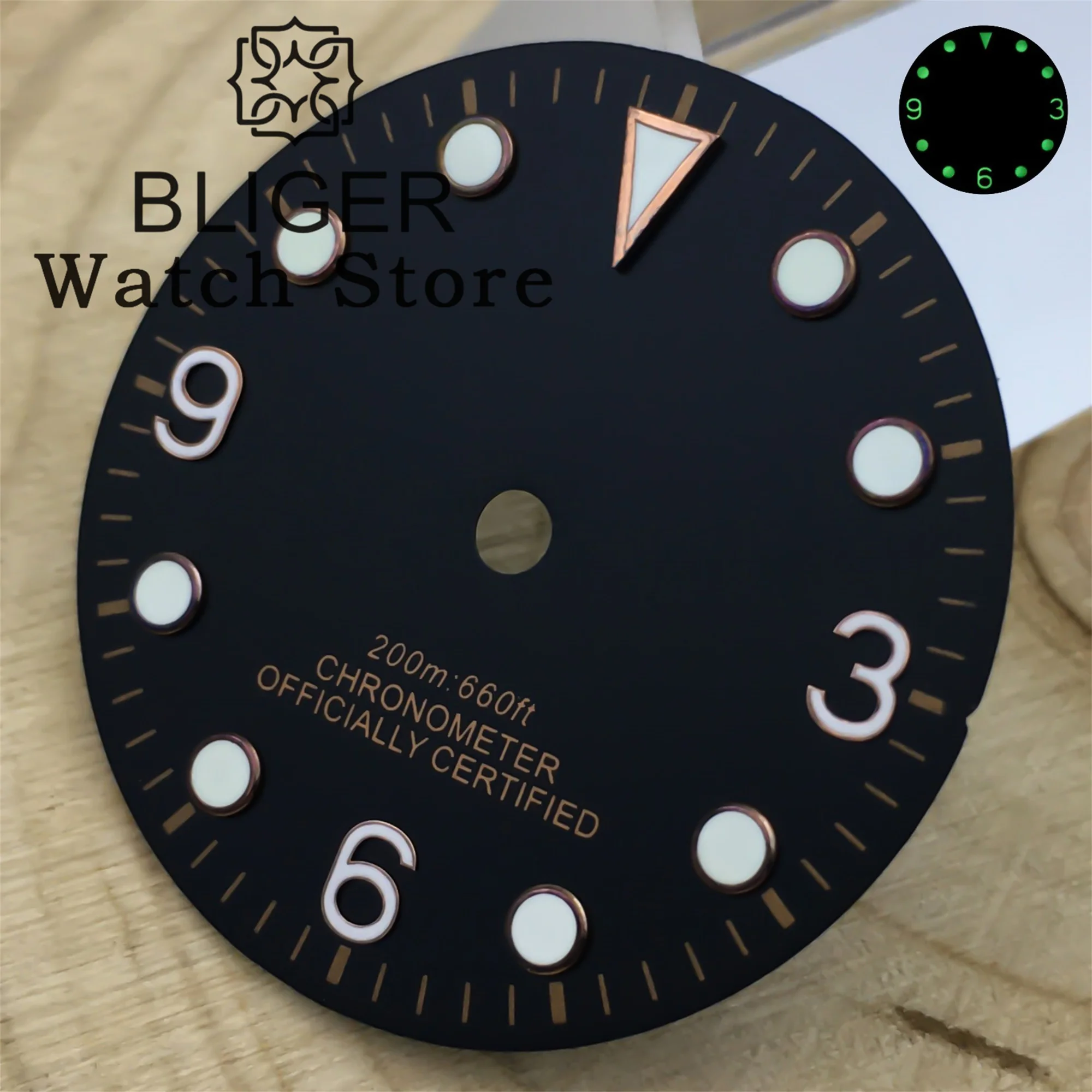 BLIGER 29 مللي متر التدرج الهاتفي خمر أسود براون NH35 NH36 ETA2824 2836 PT5000 ميوتا DG ساعة يد تعمل بالحركة تعديل الملحقات #4