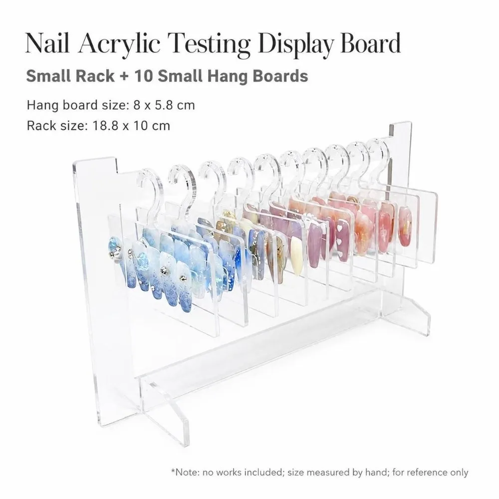 Transparent Acrylic Nail Art Display Rack Desktop Mounted Multi-Purpose Nail Art Display Board Dustproof Hook Nail Storage Stand