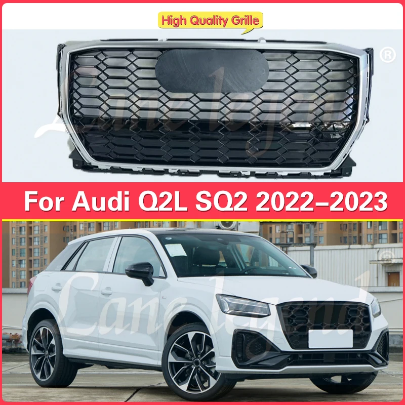 Honeycomb Radiator Grilles For Audi Q2L Q2 2022-2023 Modified RSQ2 Bumpers Body Kit Guard Car Accessories Upgrade Car Auto Parts