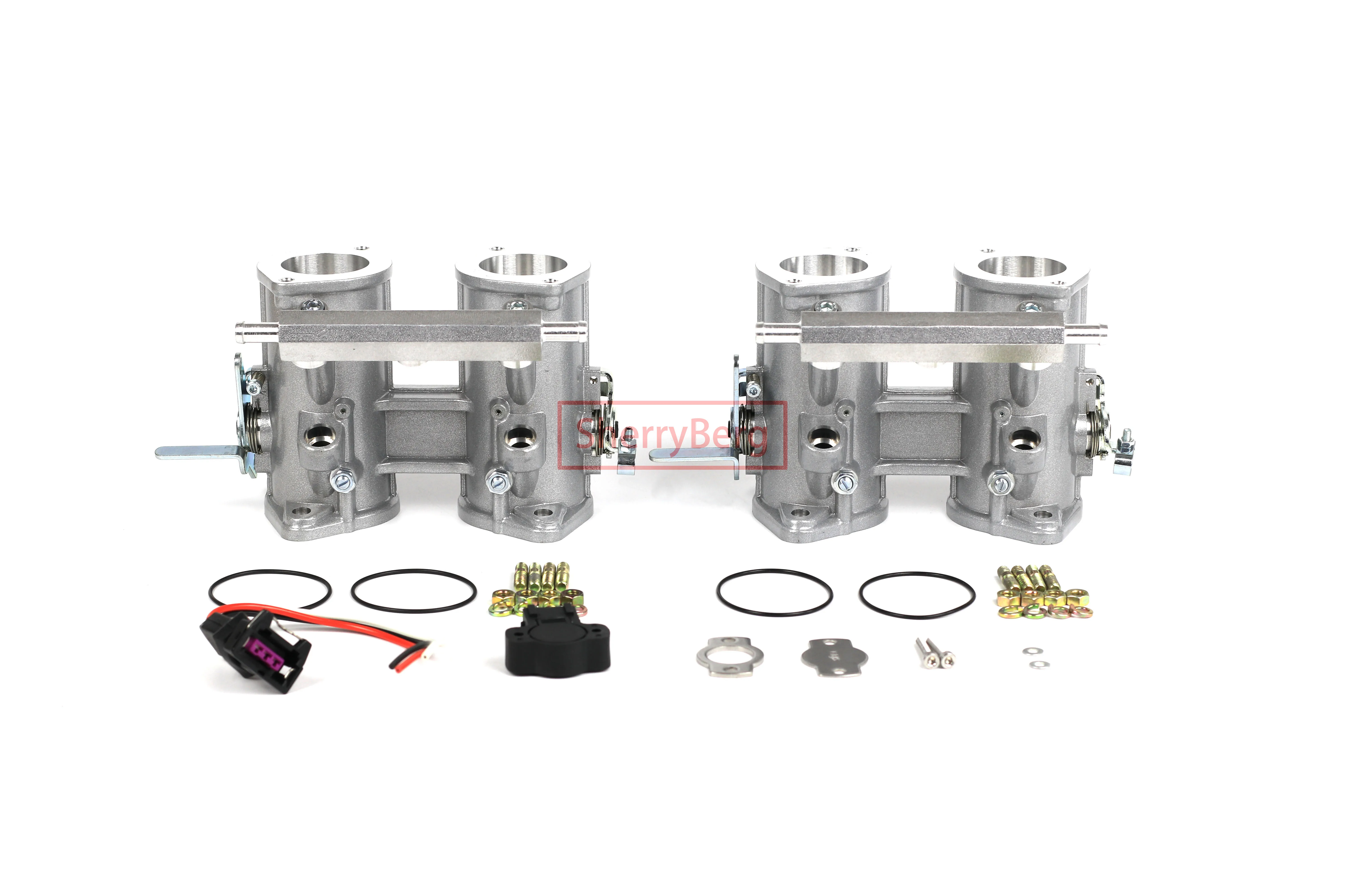 SherryBerg EFI (2 TBS) 48 DCOE Corpo de Borboleta Duplo de 48mm com Trilho de Combustível e Sensor TPS para Weber/Dellorto/Solex DCOE/DHLA