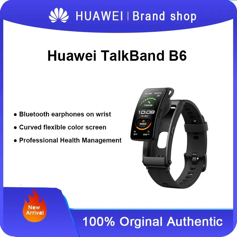 Huawei Band B6 NFC Bluetooth Earphones with Calling Function, Health Monitoring, smart Band, Compatible with Xiaomi and Apple