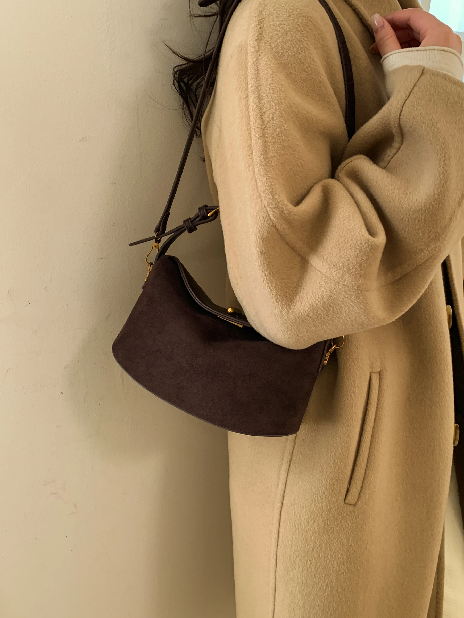 

Универсальная квадратная сумка через плечо для женщин, замшевая кожаная сумка, высокоточная, модная, молодежная, повседневная, синяя