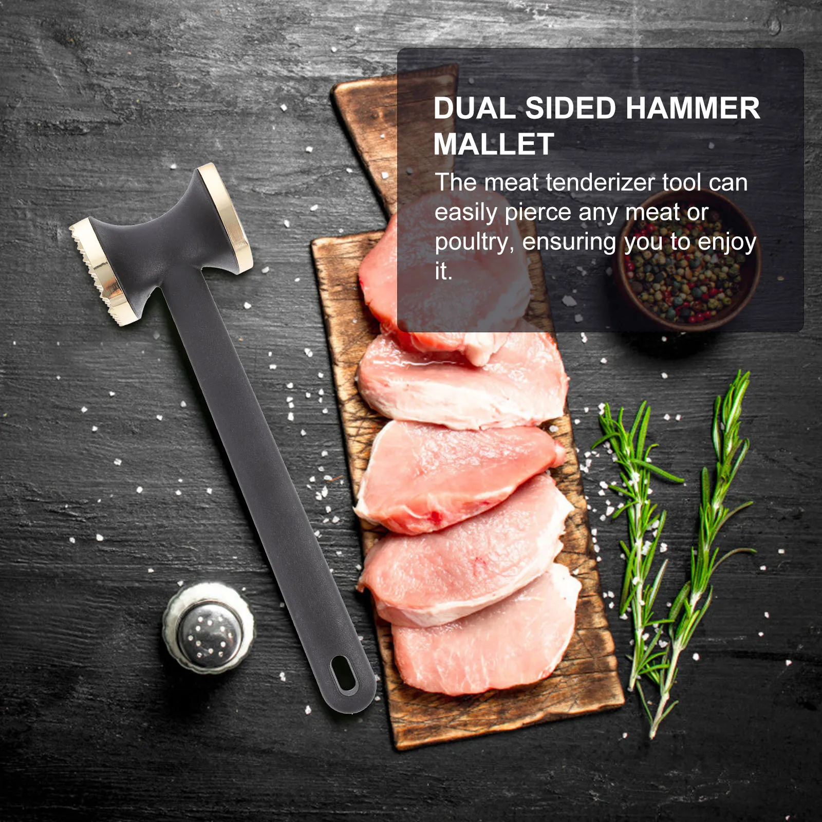 

1Pcs Aluminium Alloy Meat Hammer Thickened Dual Sided Mallet Kitchen Tool Meat Tenderizer Steak Beef Pounder Steak Beef Pounder