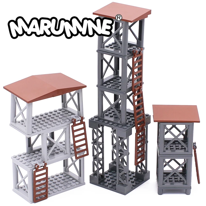 Marumine Outpost Military Build Block Special Forces MOC Child Brick Modeling Kit Assembly Toy Construction Accessories Parts