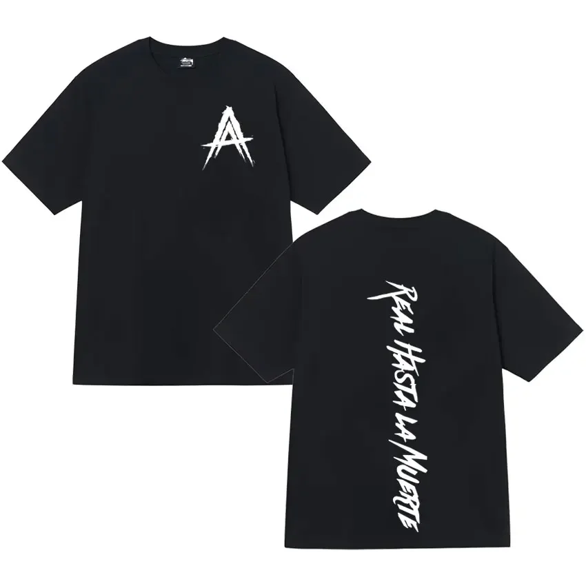 مغني الراب أنويل AA ريال Hasta La Muerte تي شيرت Harajuku موضة قصيرة الأكمام تي شيرت رجالي إمرأة تي شيرت رياضي عالي الجودة