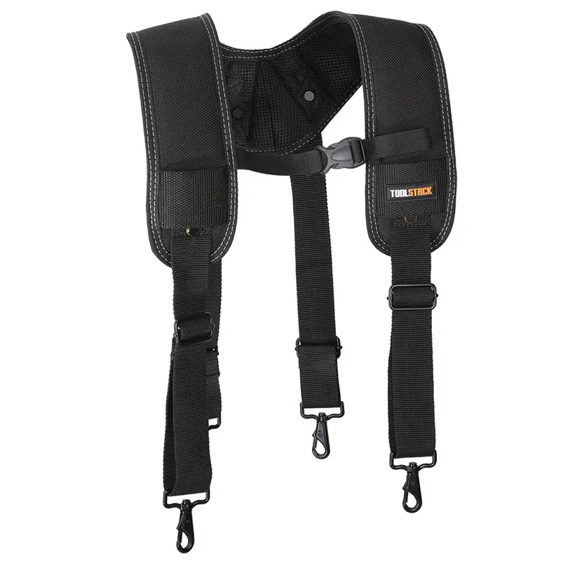 TOOLSTACK Tool Belt with Suspenders Adjustable Quick Hang Heavy Duty Oxford Construction Work Belt for Carpenter Electrician