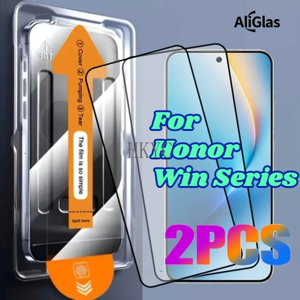 Film de protection en verre trempé pour Huawei Honor Win Series, 2 pièces, surface brillante, anti-poussière, pour protection d'écran avant Honor Win