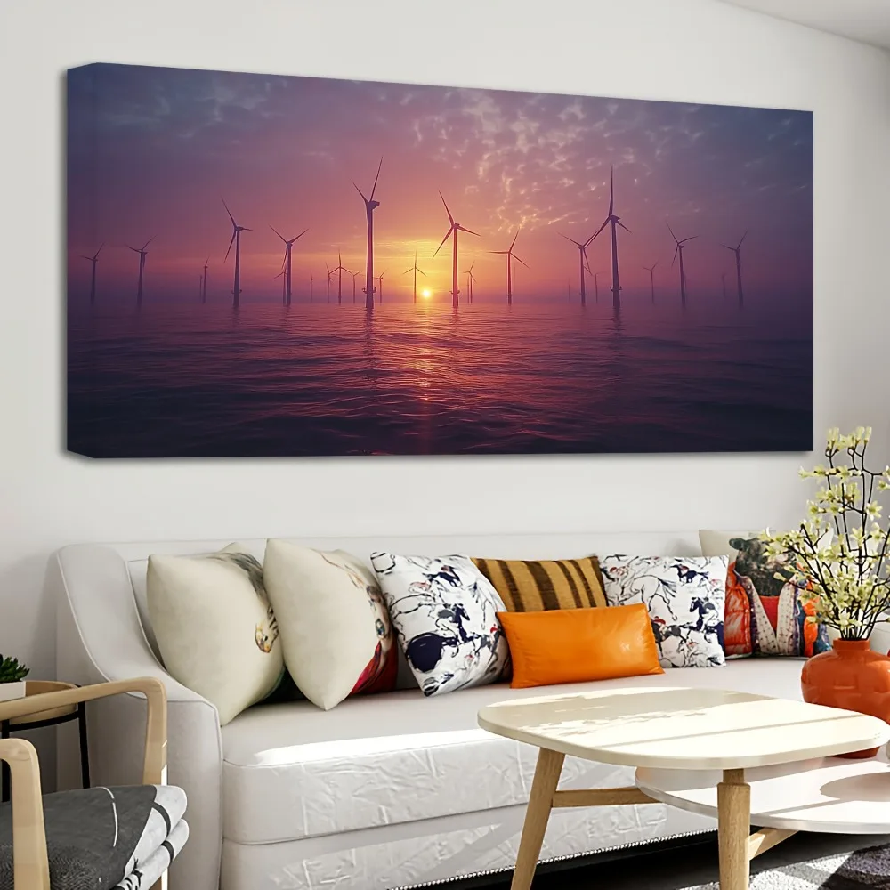 

Windmill Park canvas wall art, 1.5 inch thick pine solid wood frame, suitable for interior decoration