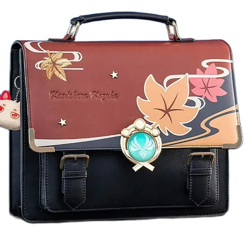 

In Stock Anime Game GENSHIN IMPACT Kaedehara Kazuha Cosplay Vision PU Backpack JK Student Shoulder Bag Handbag Holiday Gifts