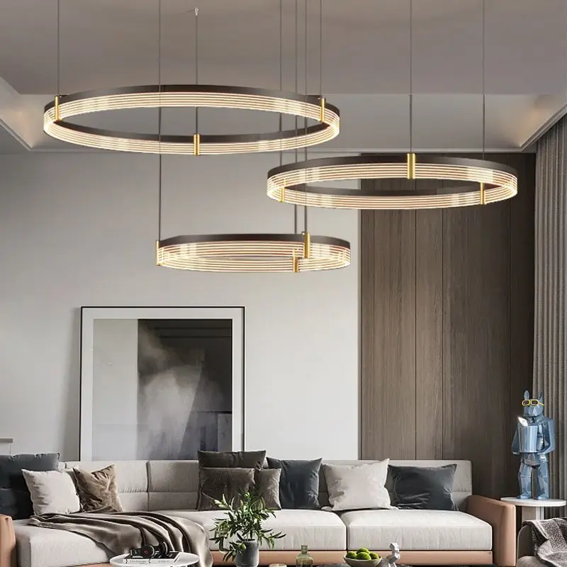 

Modern Luxury Led Ceiling Chandelier Nordic Circular Ring Chandelier for Living Room Bedroom Room Indoor Lighting Hanging Lamp