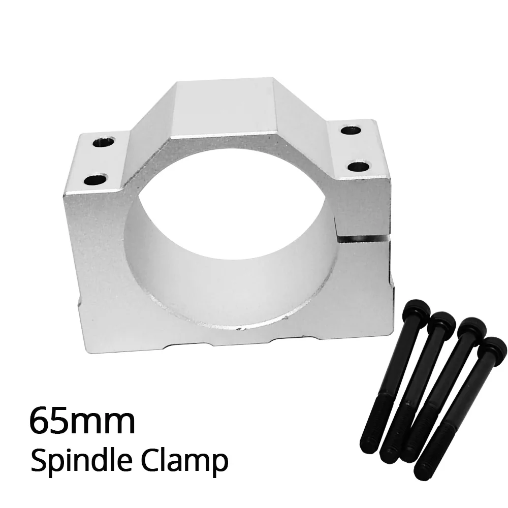 

65mm Spindle Motor Mounting Bracket Aluminium Spindle Clamping Fixture With 4 Screws For Engraving On Wood Router