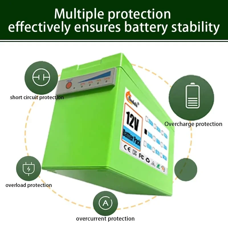 NEW Sprayers 12V 60Ah Built-In High Current 30A BMS 18650 Lithium Battery Pack For Electric Vehicle Batterie 12.6V Charger