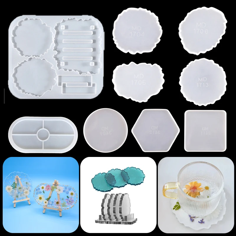 Transparent Coaster Mold DIY Epoxy Resin Silicone Mold Storage Kitchen Anti-Scald Heat Insulation Pad Home Desktop Decoration