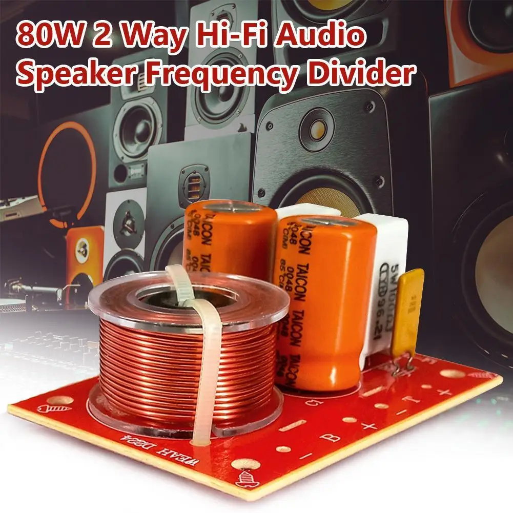 WEAH D224 80W 2 Way Hi-Fi Audio Speaker Frequency Divider Speaker Audio Crossover Filters 48 Hz-20k Hz