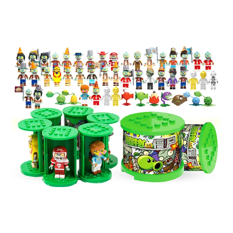 Plants Vs. Zombies 50 Styles Zombie Legion Assembly Building Block PVZ Game Model Children\'s Collection Toys Gifts Randomly Sent