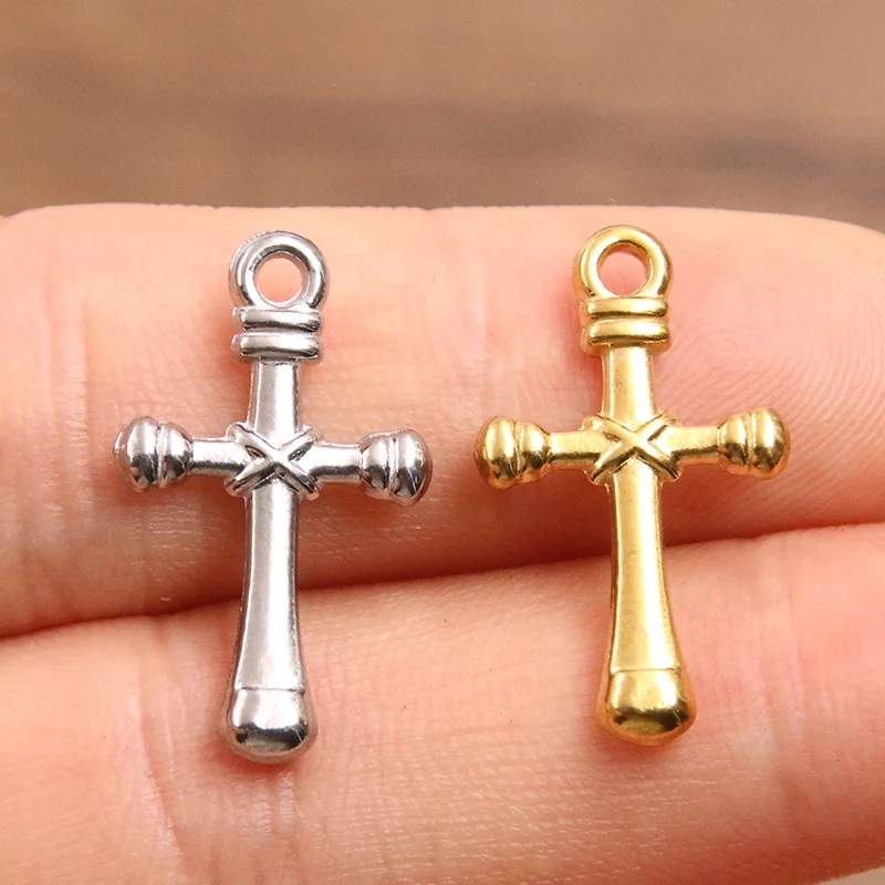 2 قطعة 2 اللون 304 الفولاذ المقاوم للصدأ الوجهين الصليب قلادة الشكل الهندسي سحر عقد دي اي واي لصنع المجوهرات