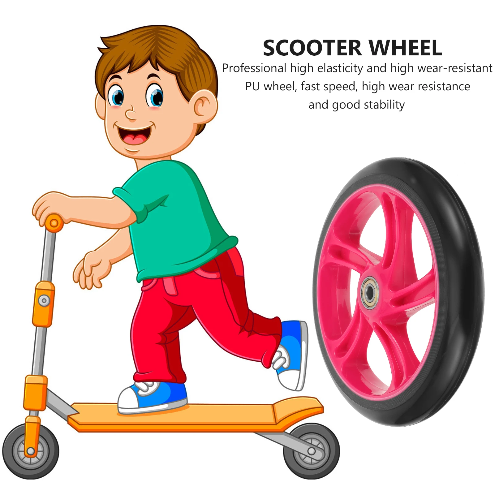 

Skateboard Wheels Universal Kick Scooter Pu Heavy Duty Replacement Flexible Durable Stable Easy Install Wide Application