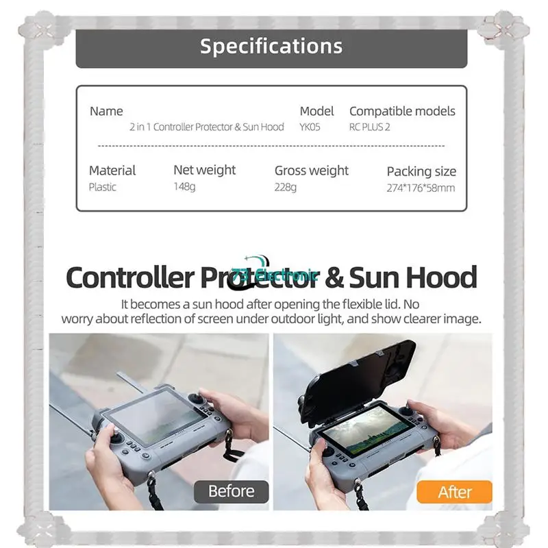 Sunnylife – plaque de Protection de pare-soleil pour télécommande RC PLUS 2, livraison en 24 heures, pour télécommande série Matrice 400 4T