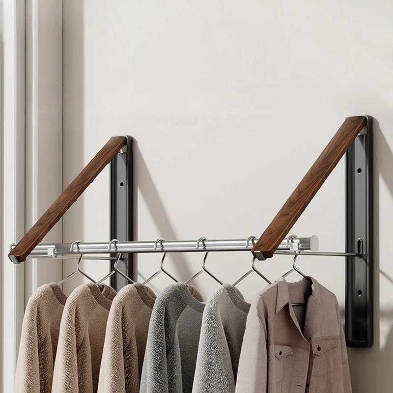 

Настенная вешалка для одежды, складная невидимая вешалка для одежды из алюминиевого сплава для внутреннего эркера, подвесная вешалка для одежды без перфорации/перфорации