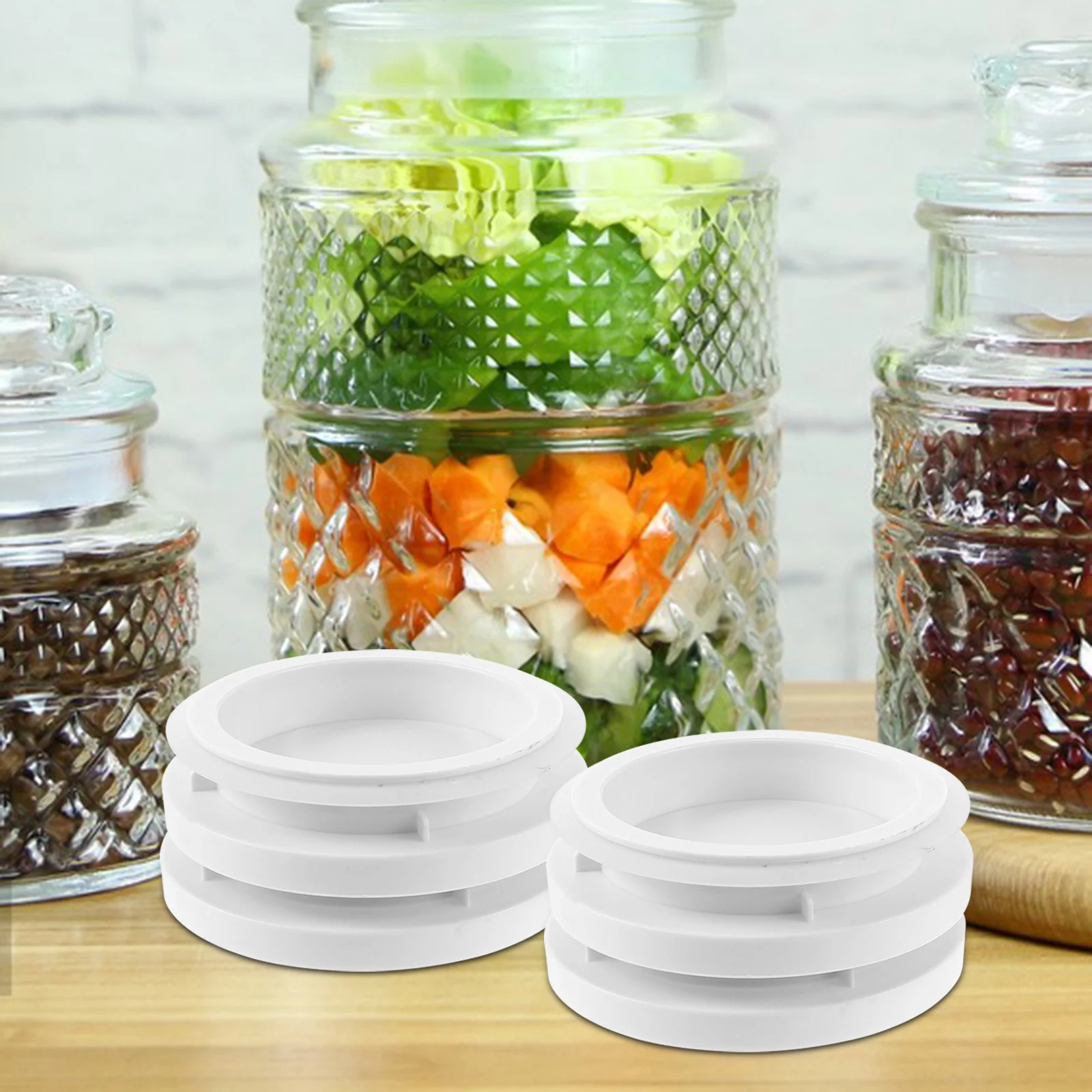 4 قطعة أغطية الجرار للتخزين واسعة الفم تعليب الجرار مانعة للتسرب استبدال قبعات المنزلية جرة زجاجية حامي ختم غطاء الإمدادات #6