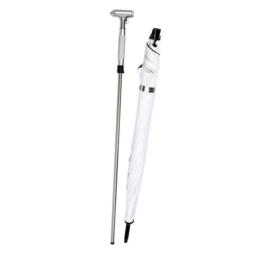 NF Multifunctional Broken Window Car Safety Hammer Self Defense Walking Cane Stick 2-In-1 Sturdy Windproof UV Protection Umbrell