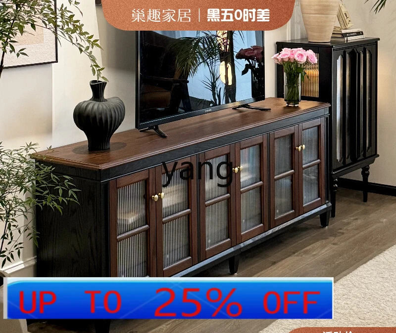 

LTT solid wood TV cabinet storage locker integrated