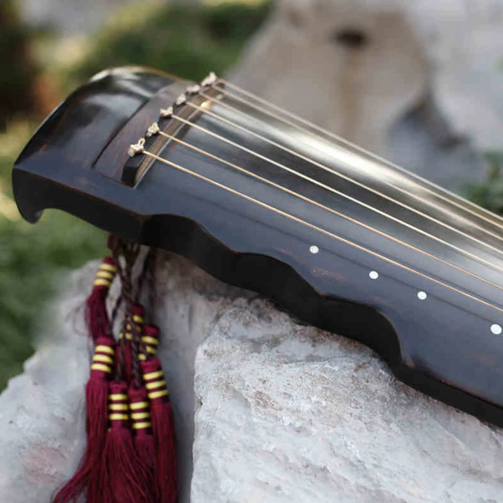 Mugig Professioanl Guqin Lian Zhu Style 7 Strings Zither Lacquered Aged Paulownia Gu Qin With Superior Sound For Practice