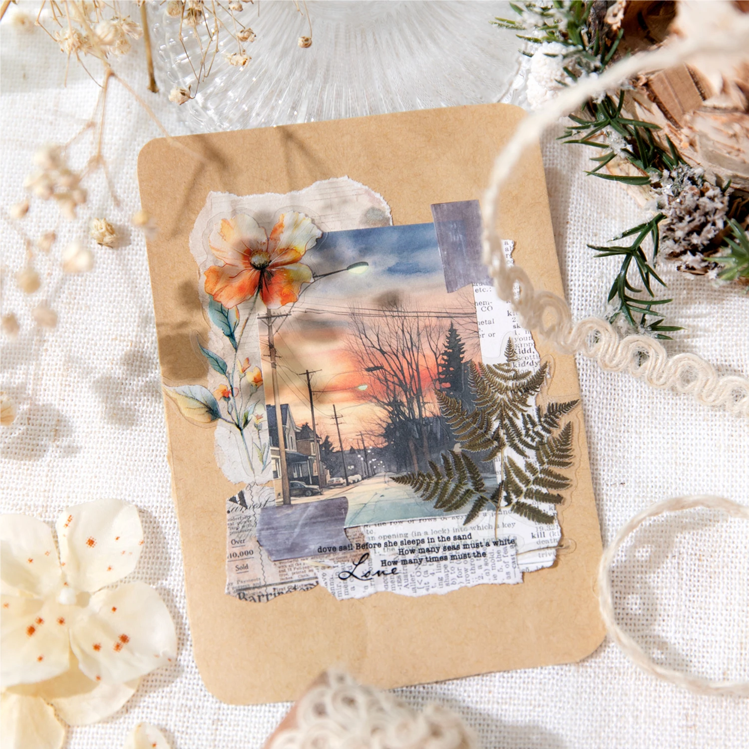 30 ورقة من ملصقات خلفية المناظر الطبيعية للمناظر الطبيعية الرائعة DIY لتزيين دفتر القصاصات والجيتار #6