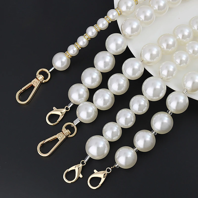 High-grade Handbag Shoulder Chain Handles Exquisite Pearl Bag Chain DIY Purse Replacement Long Beaded Chain Bag Accessories